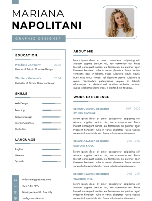 White and Blue Professional CV Resume